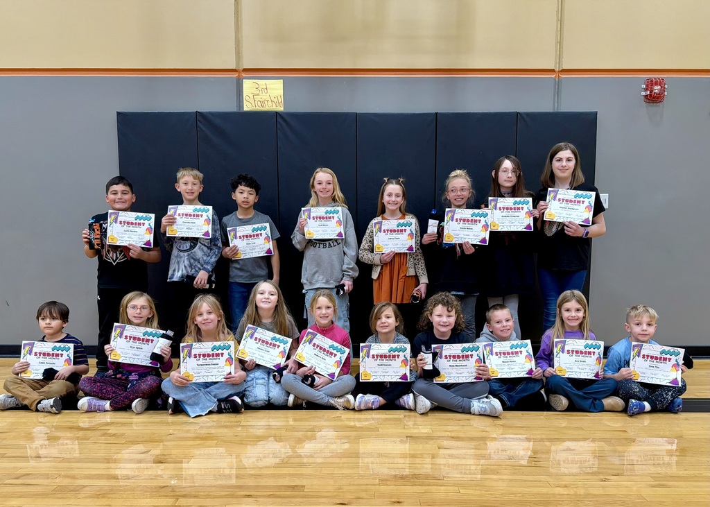 students of the month recognized at the january assembly