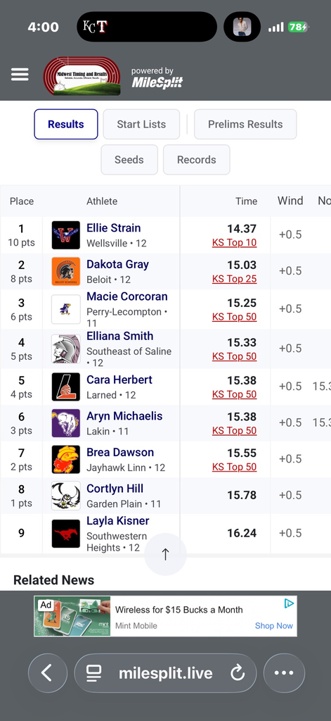 100m Hurdles