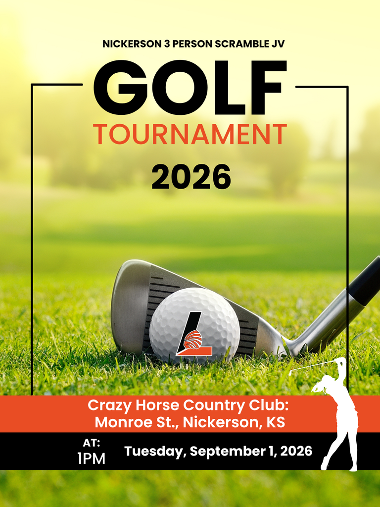 JV Girls golf in Nickerson on September 1st at 1 pm.