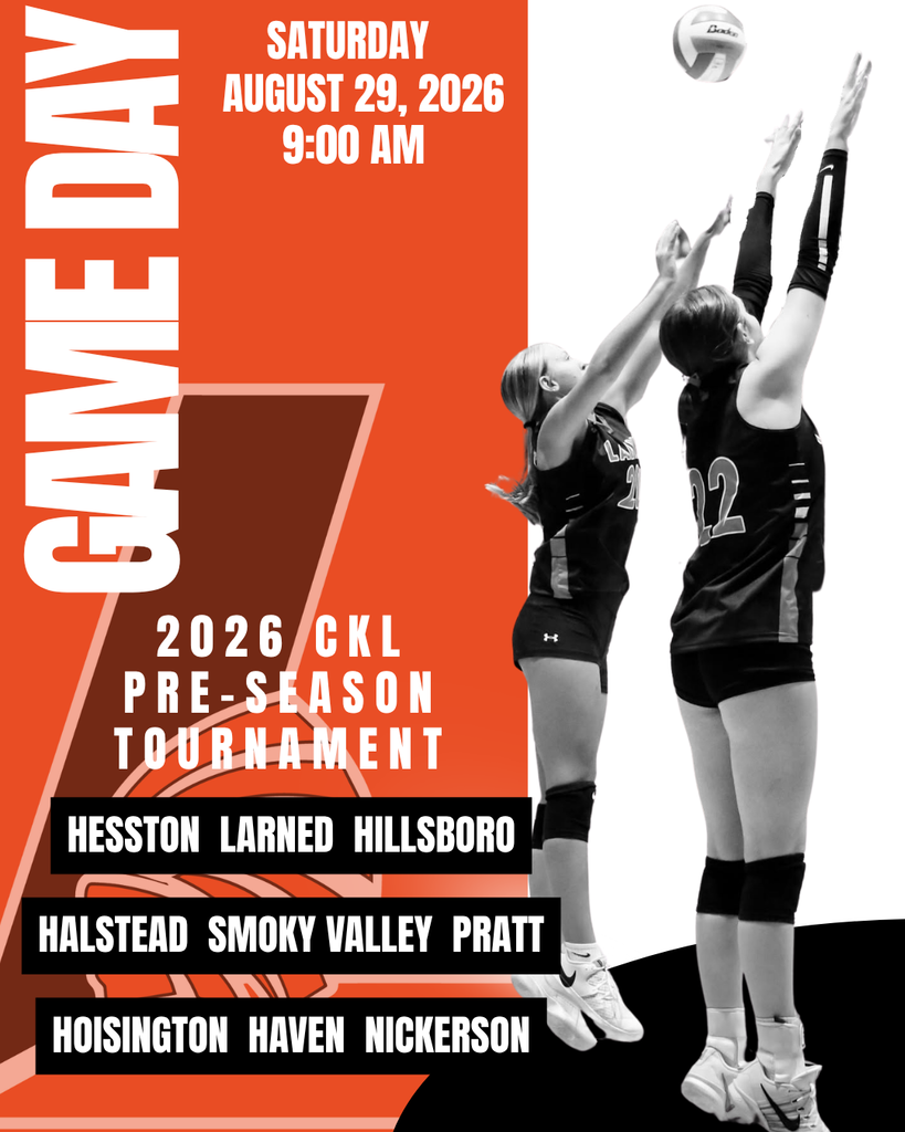 Volleyball players in black uniforms jump and hit a ball. Text reads "Game Day".