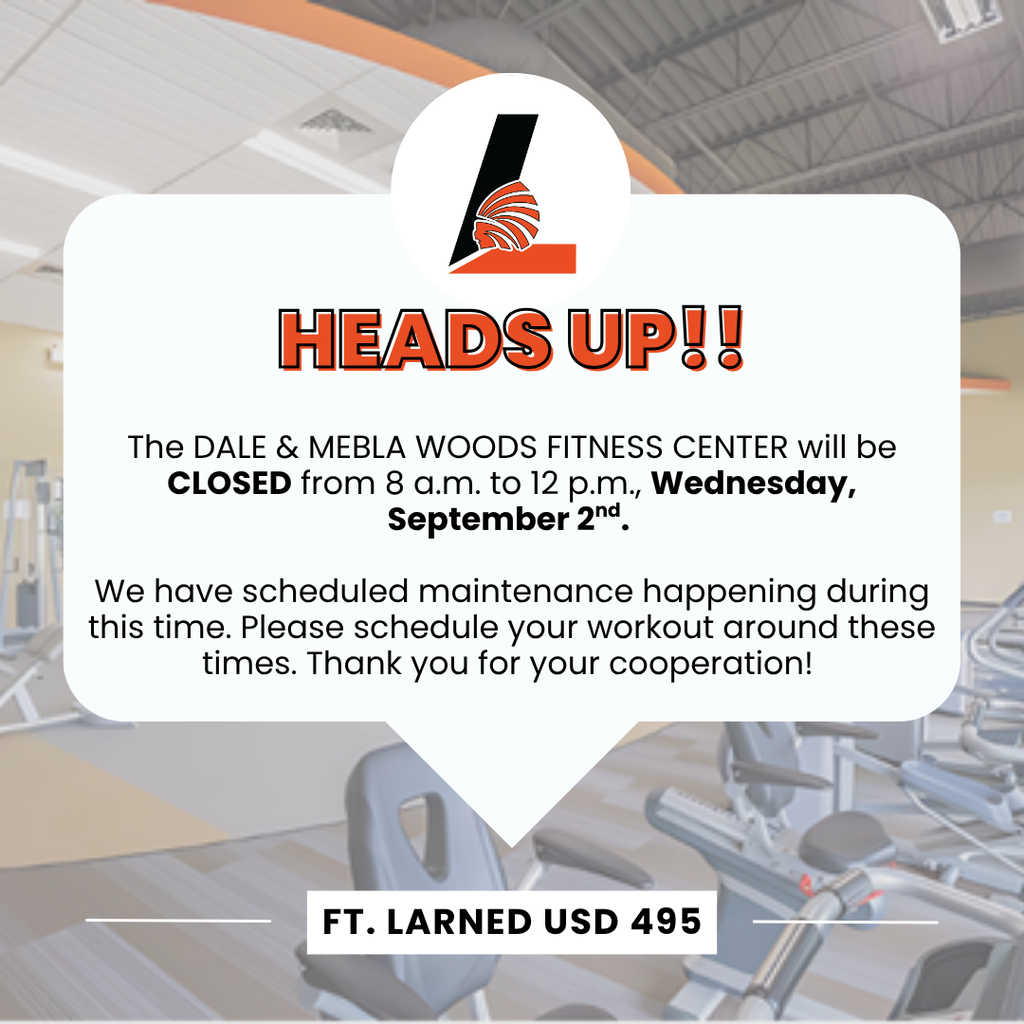 Advertisement for a fitness center closure due to maintenance. It includes details about the scheduled closure date and time.