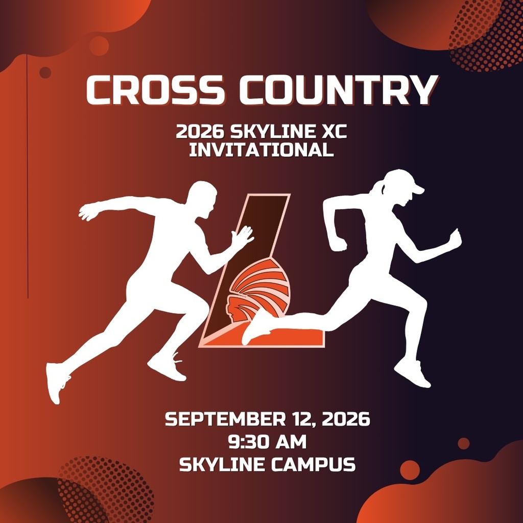 Poster for a cross-country invitational event with two runners. Date and time of the event are listed.
