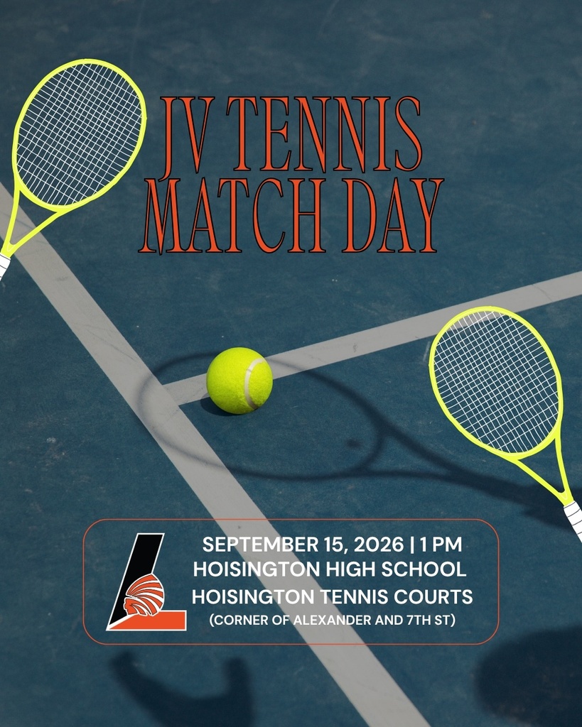 Tennis court with two tennis rackets and a tennis ball, and text reading "IV Tennis Match Day" and event details.