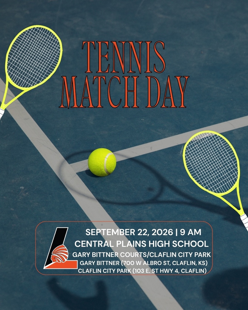 Tennis court with two tennis rackets and a tennis ball. "Tennis Match Day" in bold, red text. Date and location below.