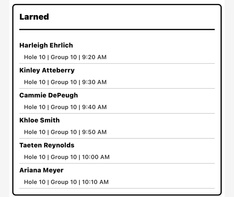tee times