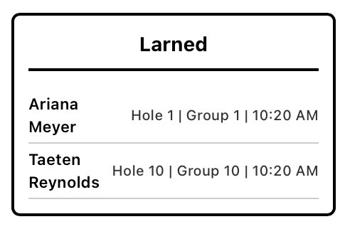 Day 2 Tee Times