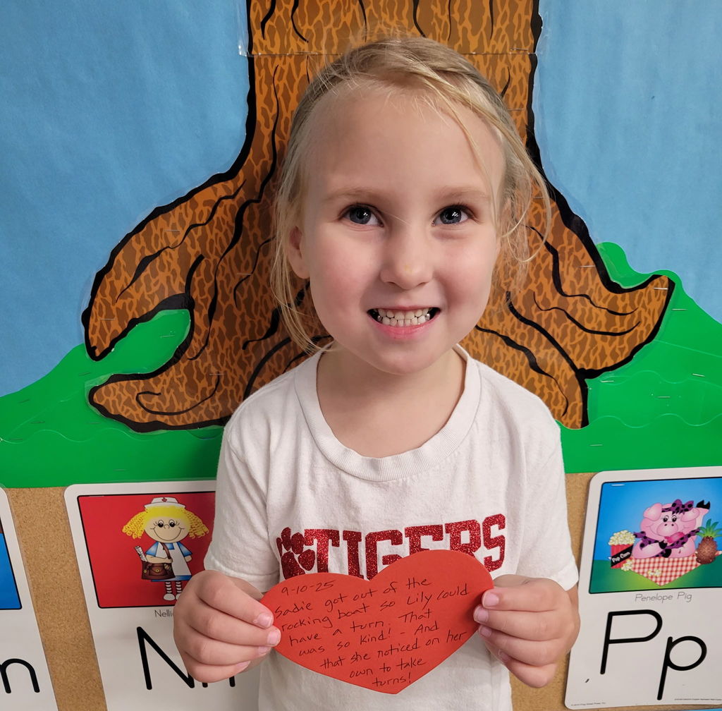 9-10-2025 Sadie received the Kindness Heart Award 