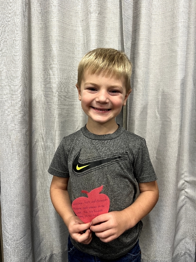 10/16/2025 Westin received the Kindness Heart Award