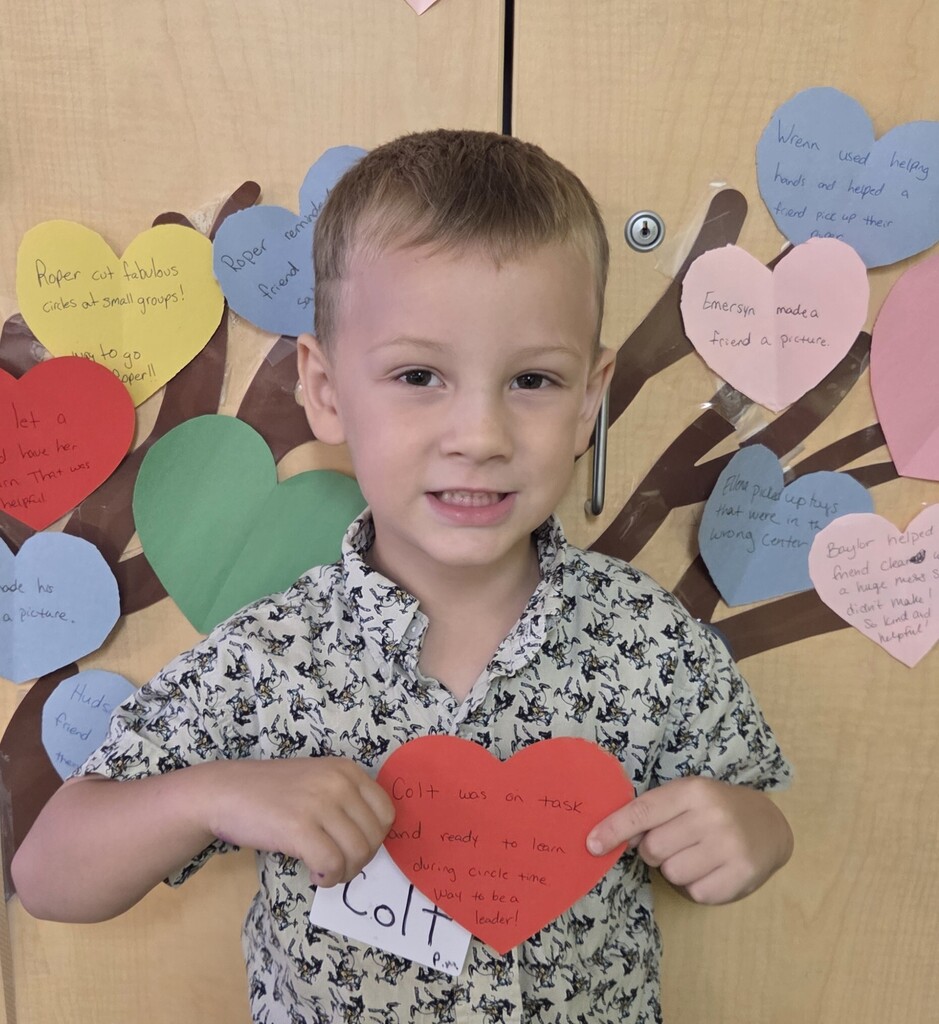 9/16/2026 Colt received the Kindness Heart Award