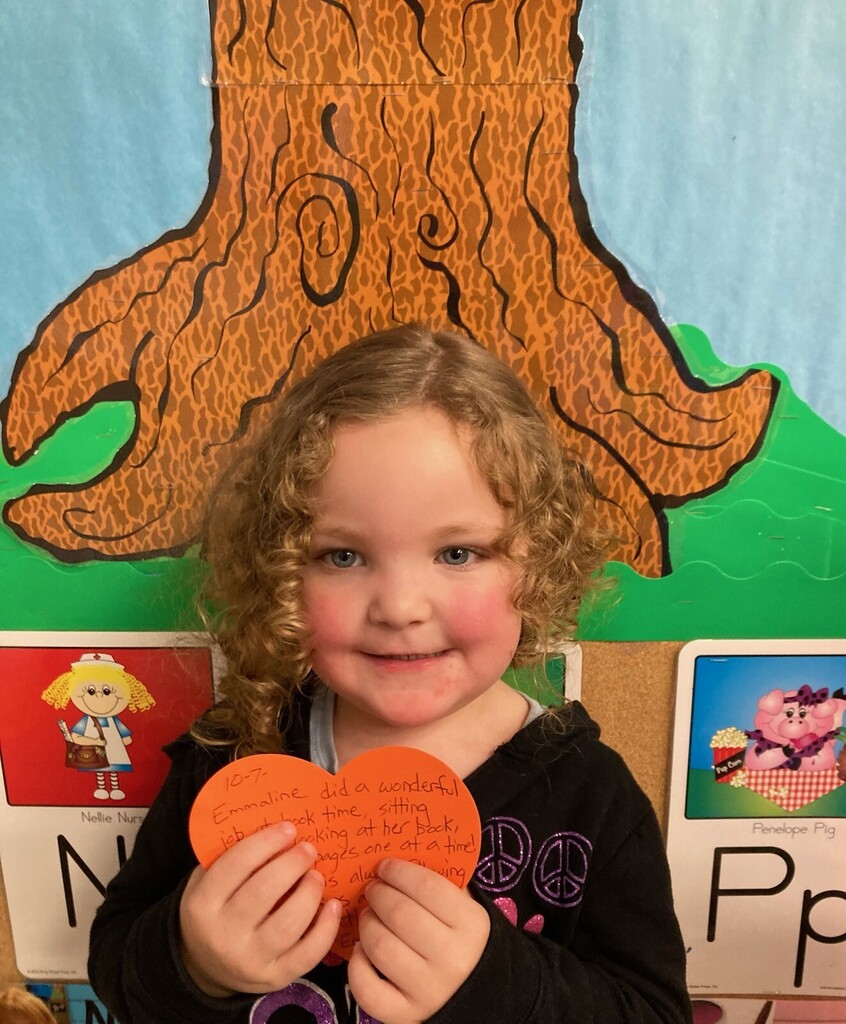 10/07/2026 Emmaline received the Kindness Heart Award