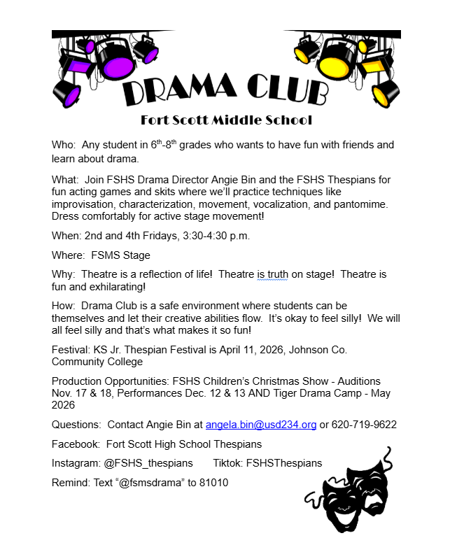 FSMS Drama Club Info