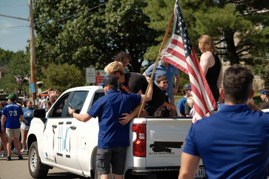 Highlands High School principal John Darnell poses for a selfie before the 4th of July parade.