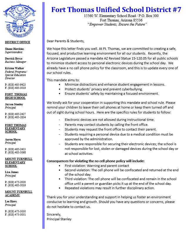FTHS: Personal Electronic Device