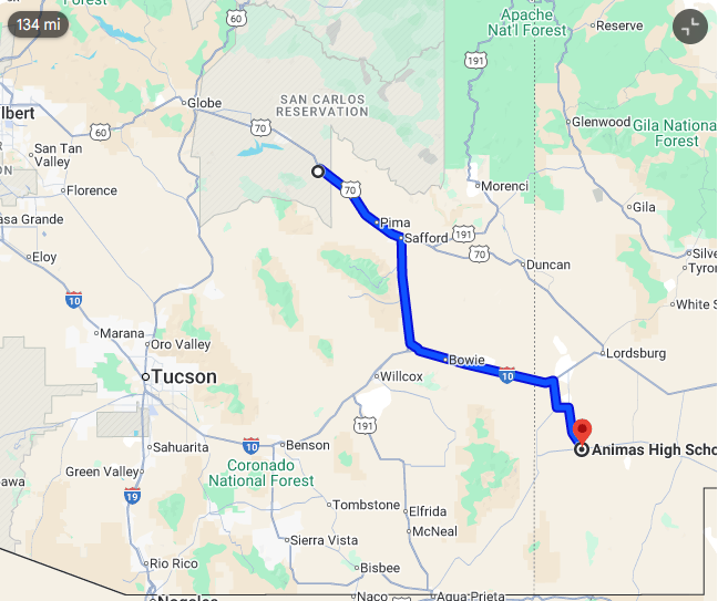 Map of FT Scrimmage - Animas, NM