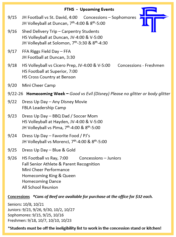 upcoming events