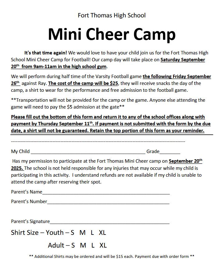 Mini Cheer Camp