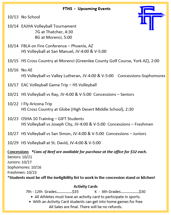FTHS events