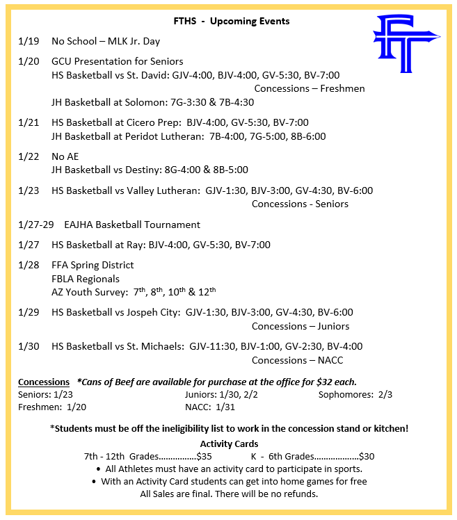 FTHS Events