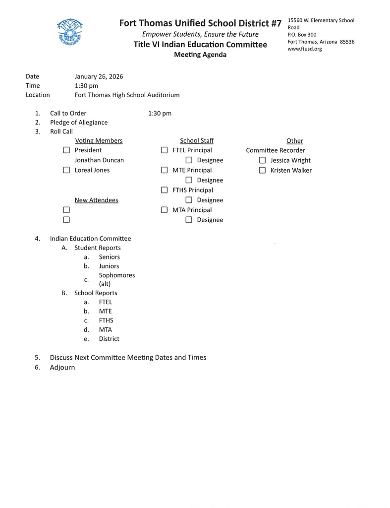 Indian Education Committee & Johnson O'Malley Meeting 