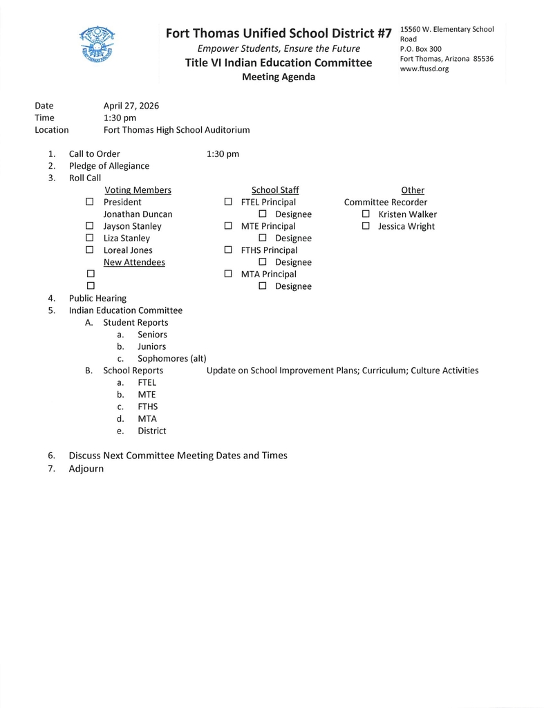 Indian Education Committee & Johnson O'Malley Meeting
