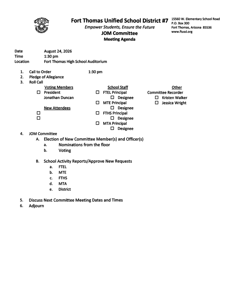 JOM Committee Mtg