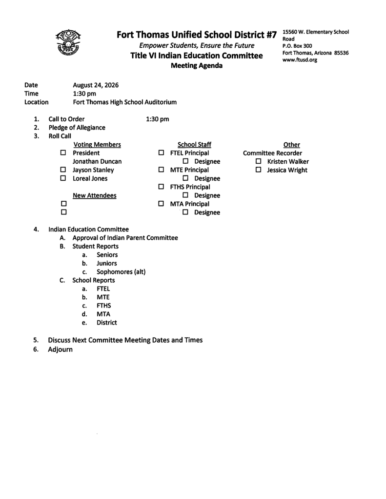 Indian Ed Committee Mtg