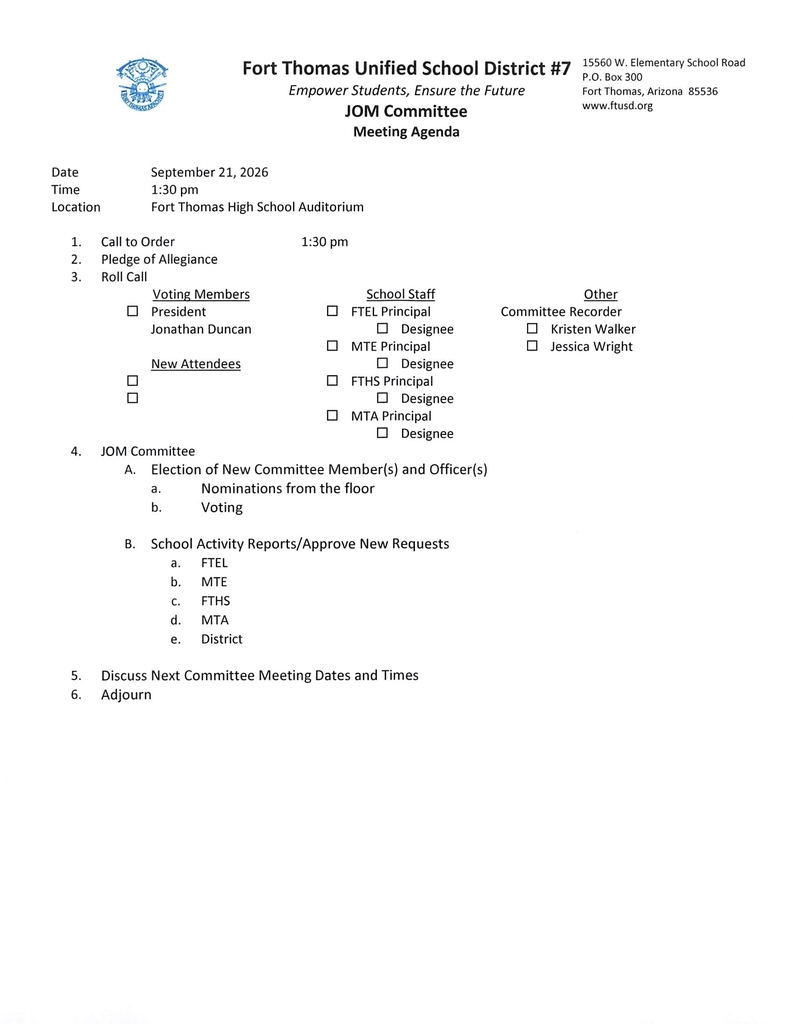 JOM Committee Meeting