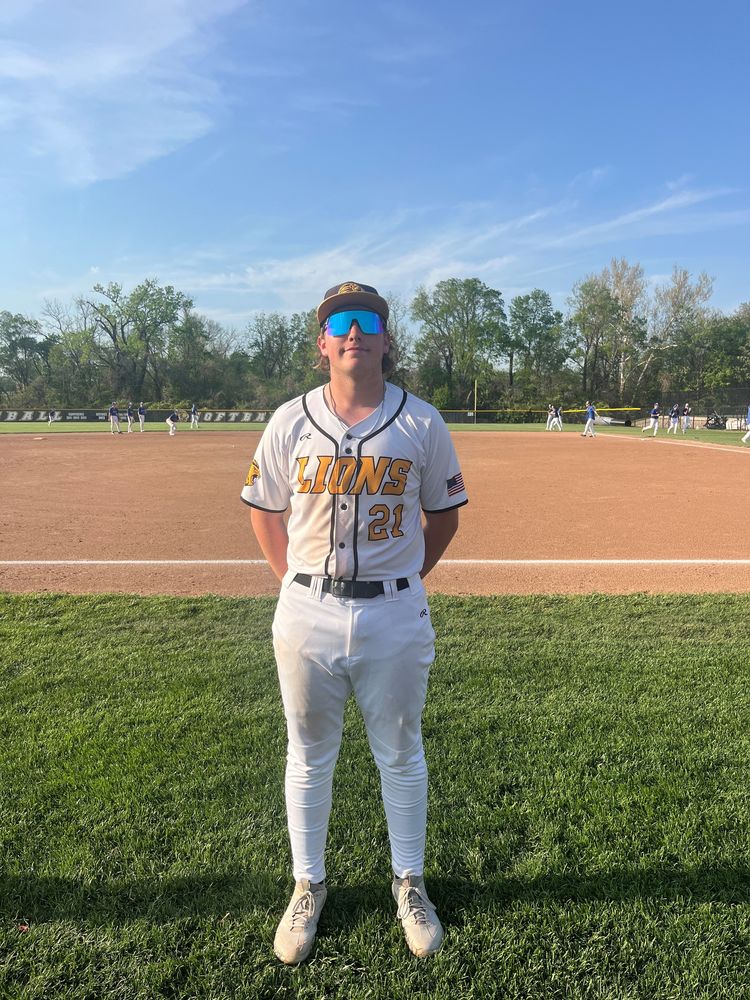 Kevin Morgan posing after a baseball game