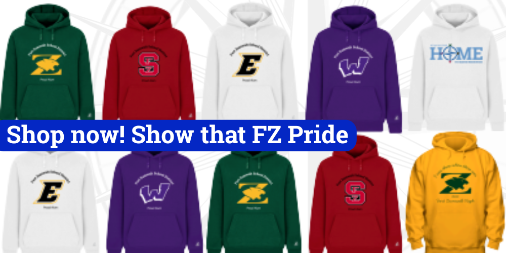 Rows of logo'd Hoodies. Shop Now! Show that FZ Pride