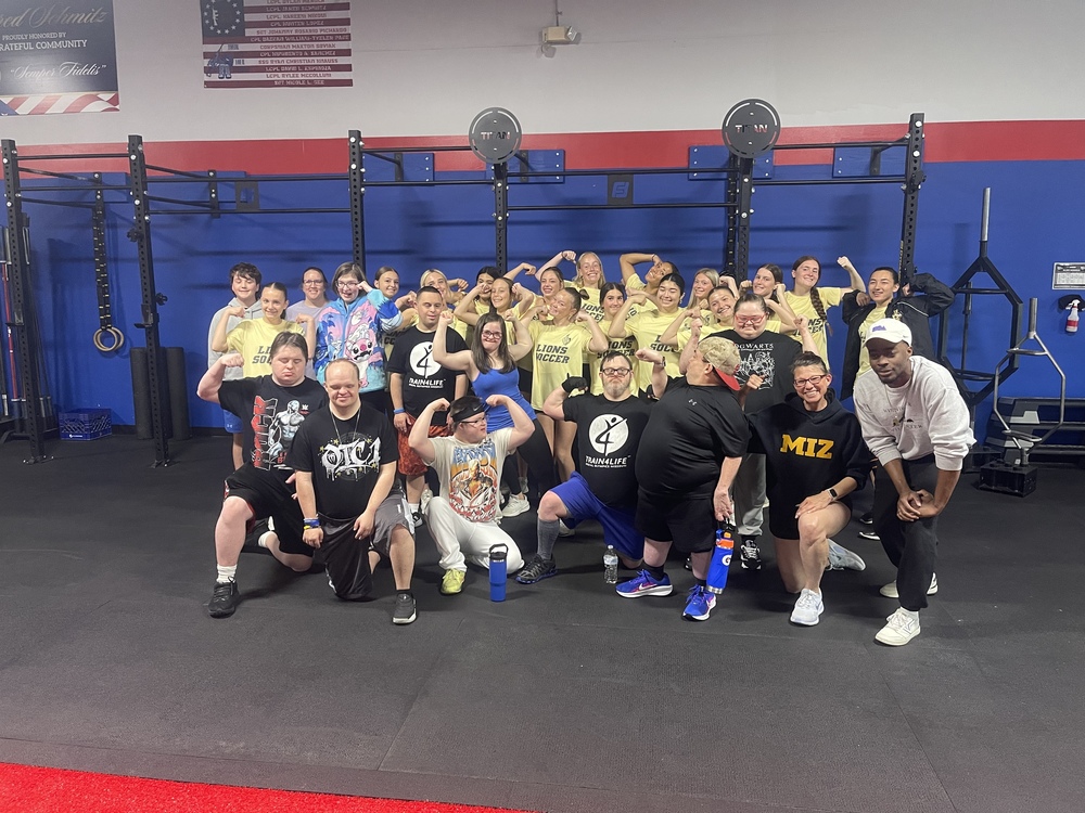 girls soccer at special olympics workout