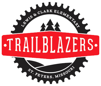 LCE Logo - Red banner reading TRAILBLAZERS, over a black and white wheel