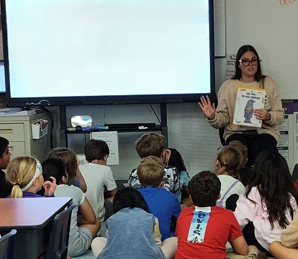 Mrs. Newby discusses healthy habits with students