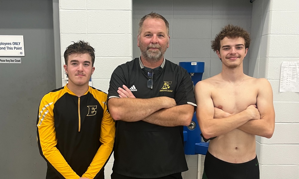 Senior swimmers with their coach