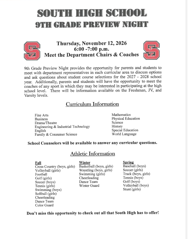 9th Grade Preview Night