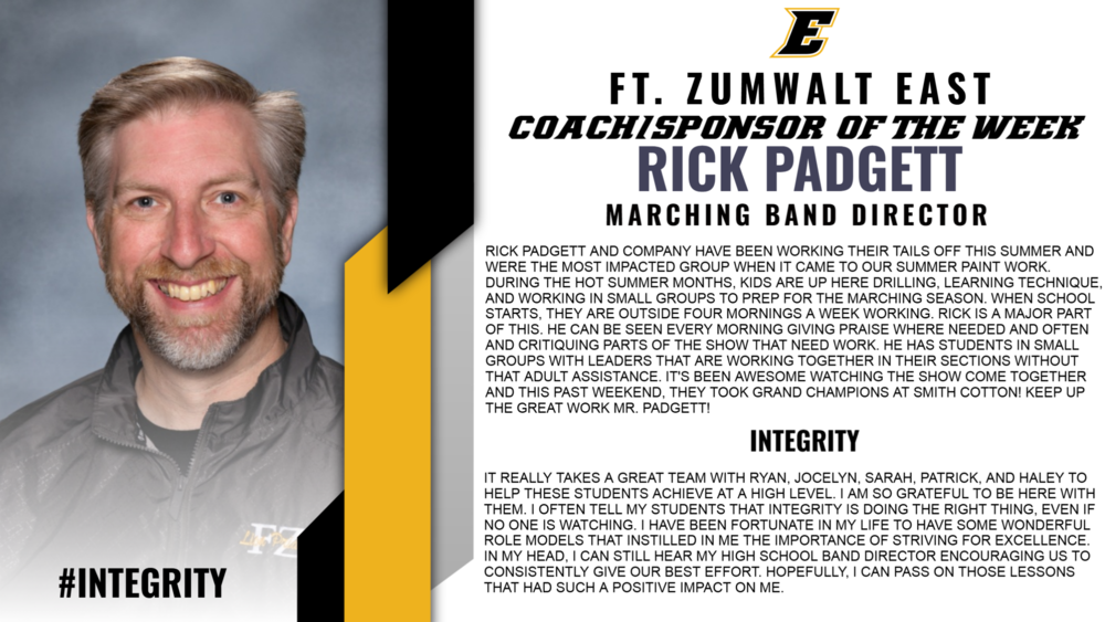 Sponsor of the Week - Rick Padgett
