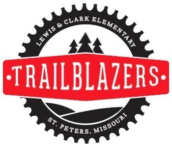 LCE Logo - red banner that reads TRAILBLAZERS, over a black and white circle