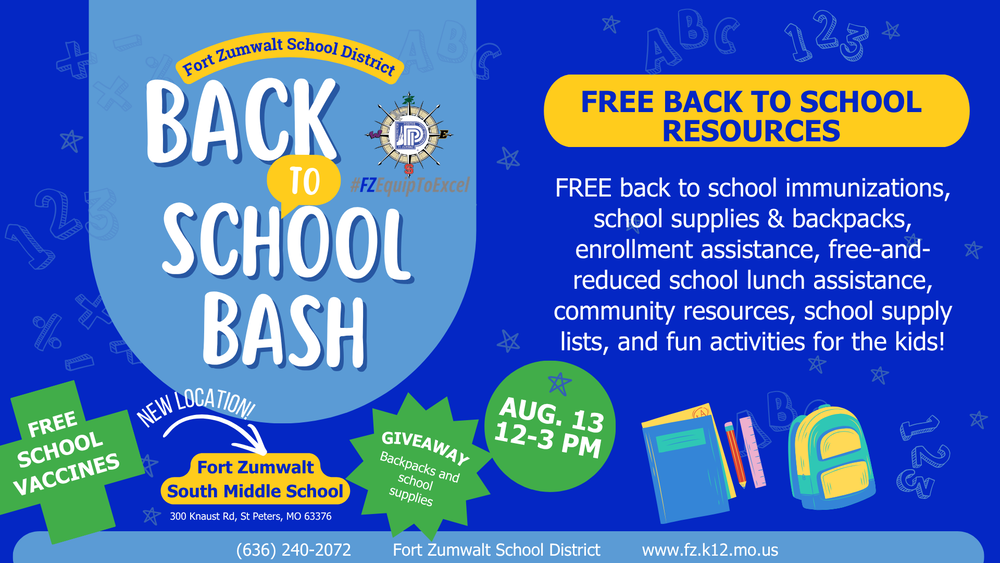 Back To School Bash Aug. 13  12-3 p.m.