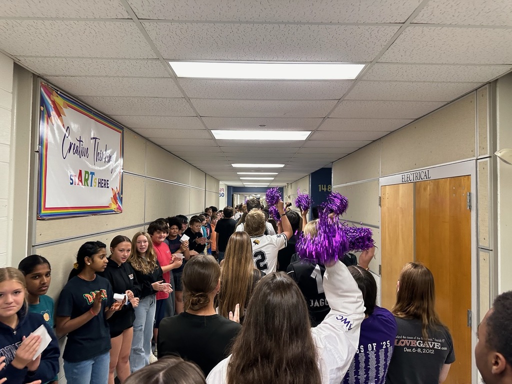 Today, West High students made their way to West Middle School to share some pre-Homecoming Jaguar pride with the middle school students.