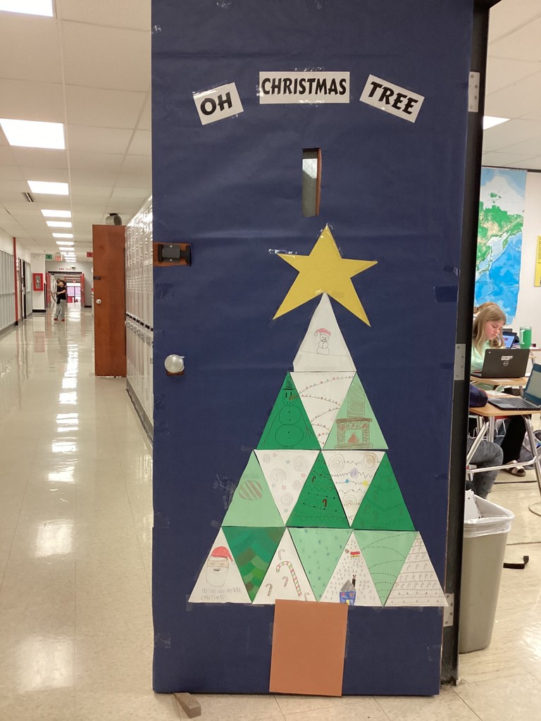 Decorated Door for Holidays "oh Christmas tree"