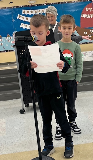 Kindergarten Junior Lighthouse Members leading Assemblies