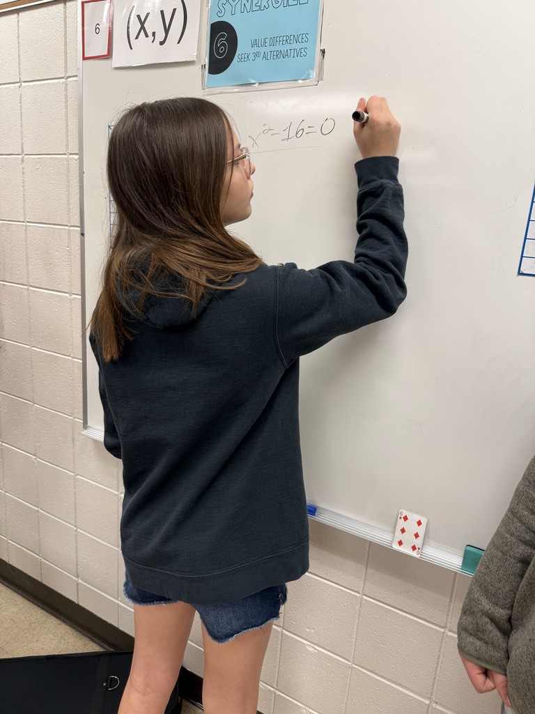 Students learning about the quadratic formula in algebra!  