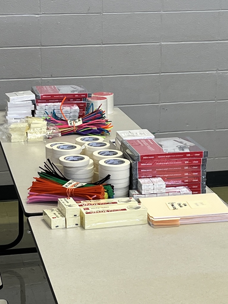Office supplies -tape, binder sleaves, folders, post it notes, etc.