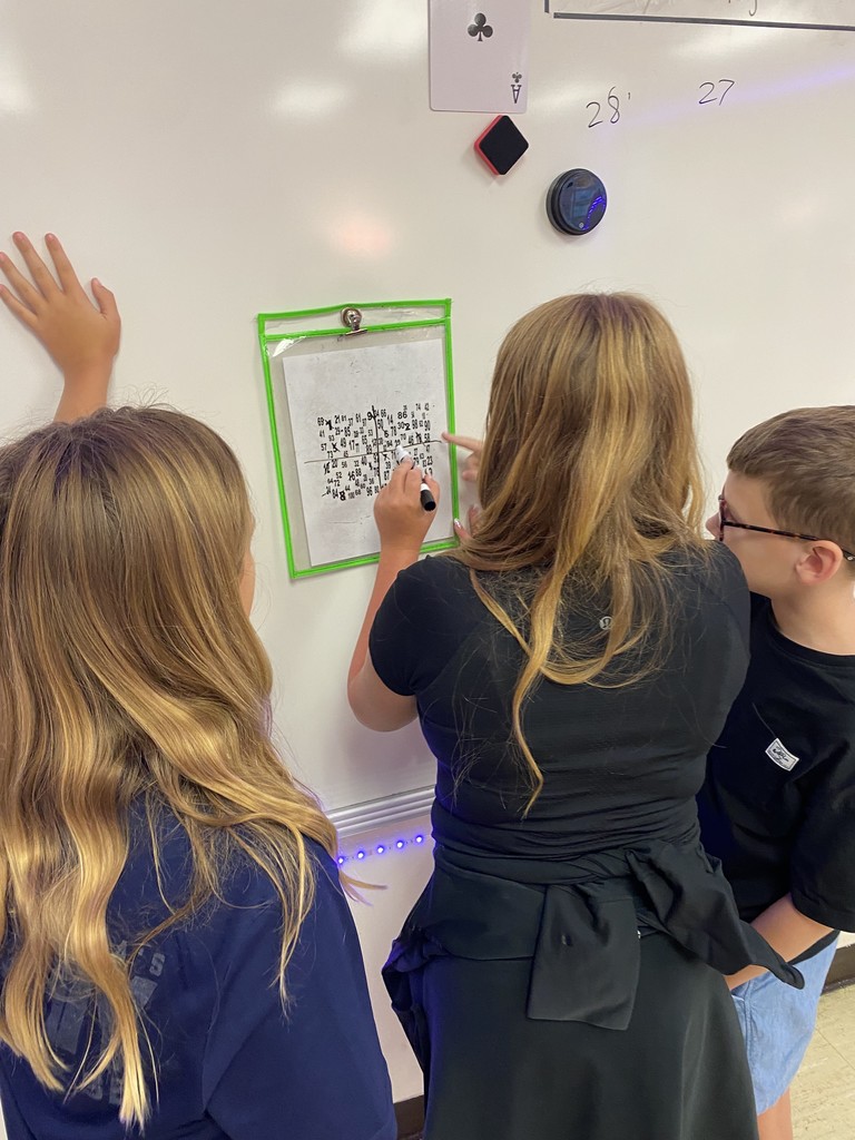 Math + teamwork = Success!! ✨ Mrs. Hitt's 6th graders are kicking off the year with some group problem-solving magic! 🧮 #ItsAGreatDayToBeAMustang