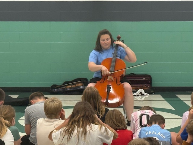 Mrs. Satterfield demonstrating to our 5th grade students