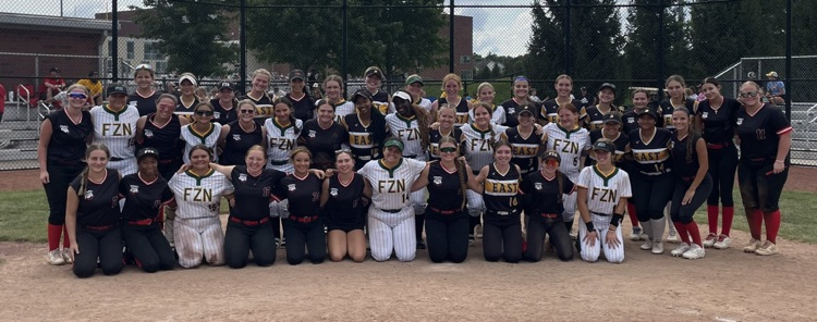 All three teams pose together behind home base