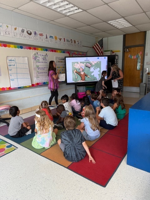 Mrs. Walker and Mrs. Stockdell reading to the group!