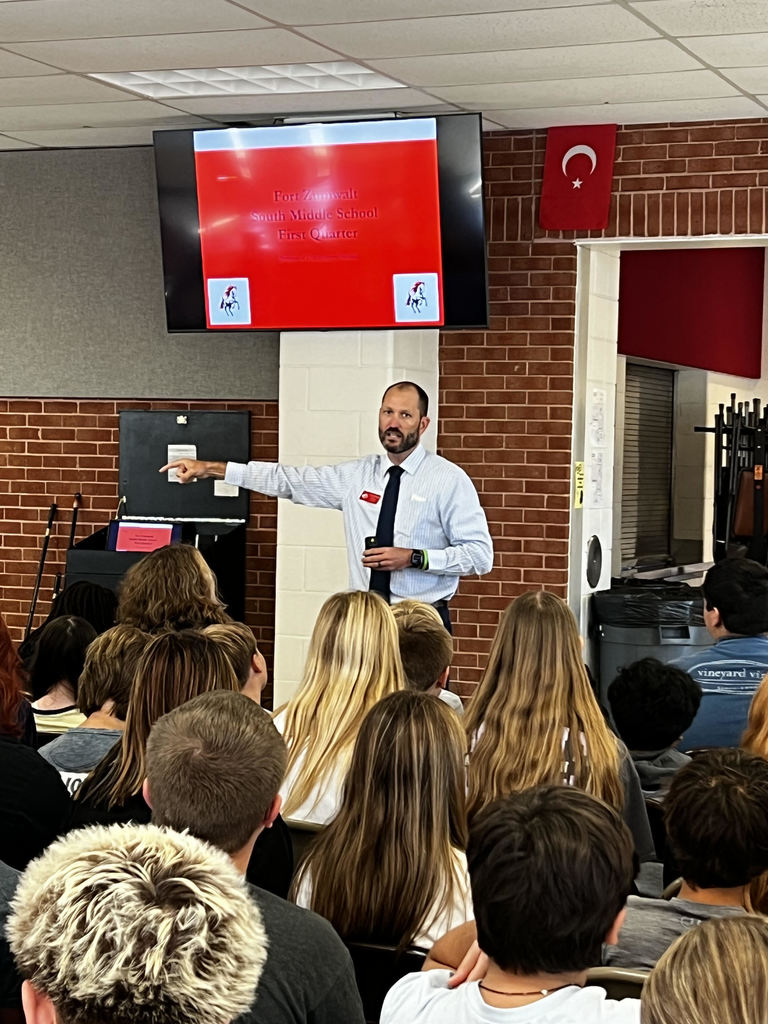 Mr. Devlin kicked off Monday morning with our 8th grade discipline review! Students were attentive as he shared important information on being a leader at South Middle!