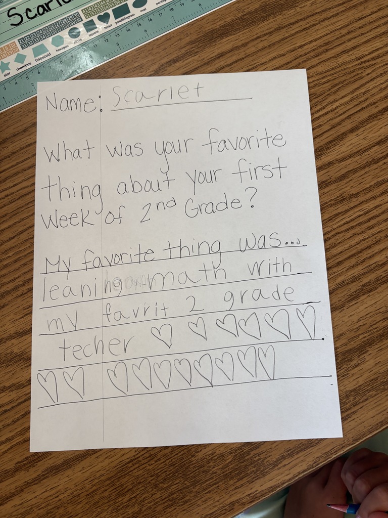 Scarlet's letter about 2nd grade