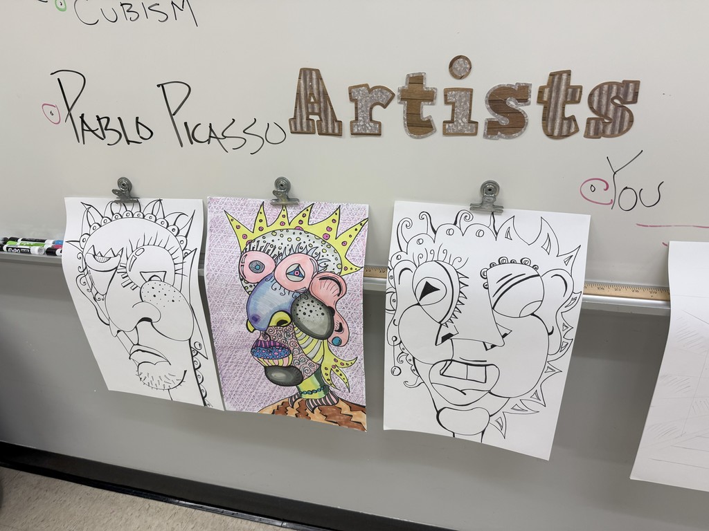 🎨✨ “Our artists went full Picasso mode today—seeing the world in bold shapes, bright colors, and maybe even a few extra noses! 🖌️🖼️