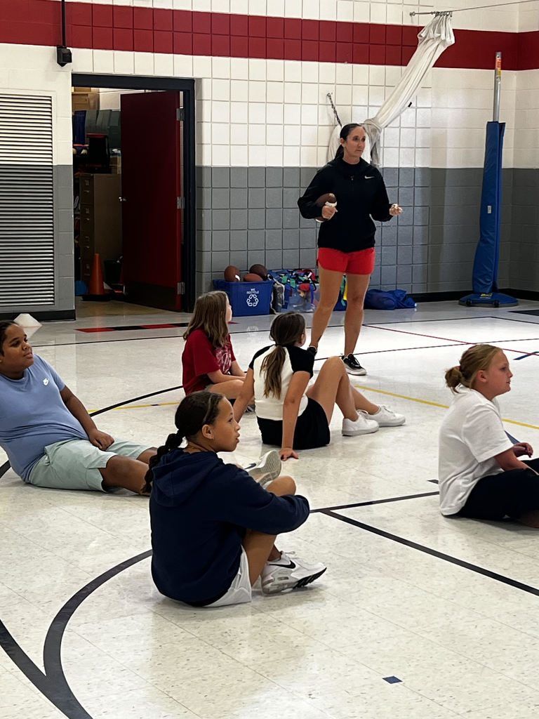 Ms. Vanderbol is prepping students for a fun game of flag Football! Students were eager to learn their roles! #Mustangstakethefield!
